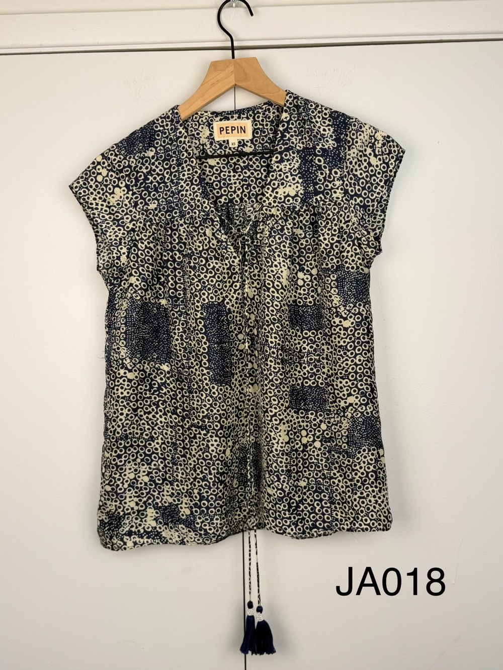 Pepin Anthropologie 100% Silk Printed Blouse XS
